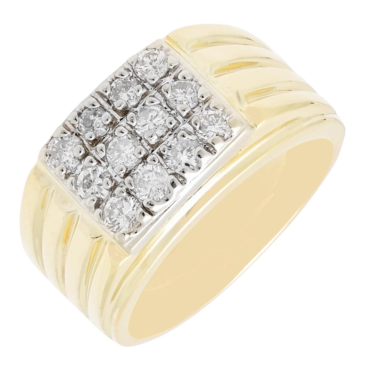 Estate Mens Diamond Ring in 14kt Yellow Gold (3/4ct tw)