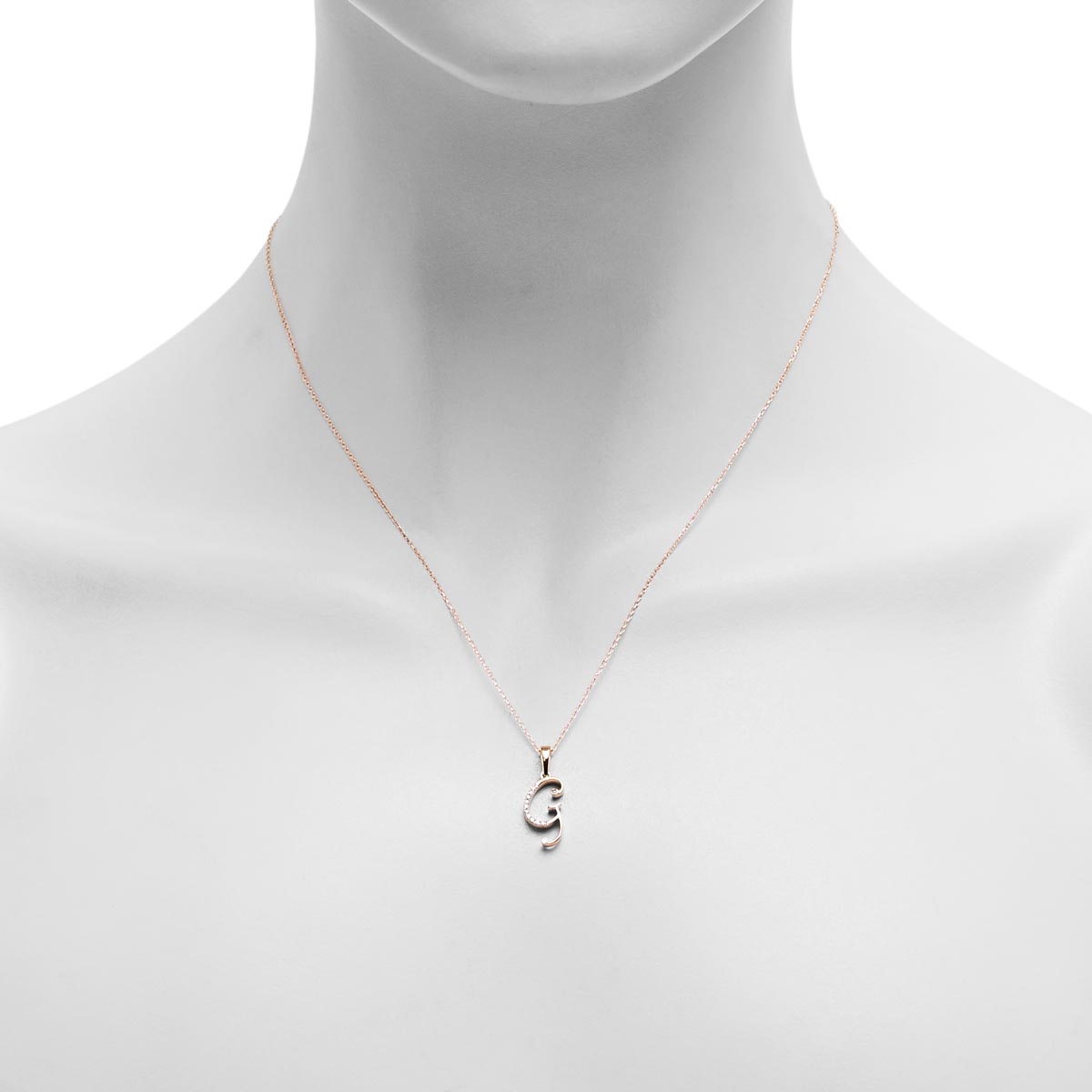 Diamond Initial G Necklace in 10kt Yellow Gold (1/20ct tw)