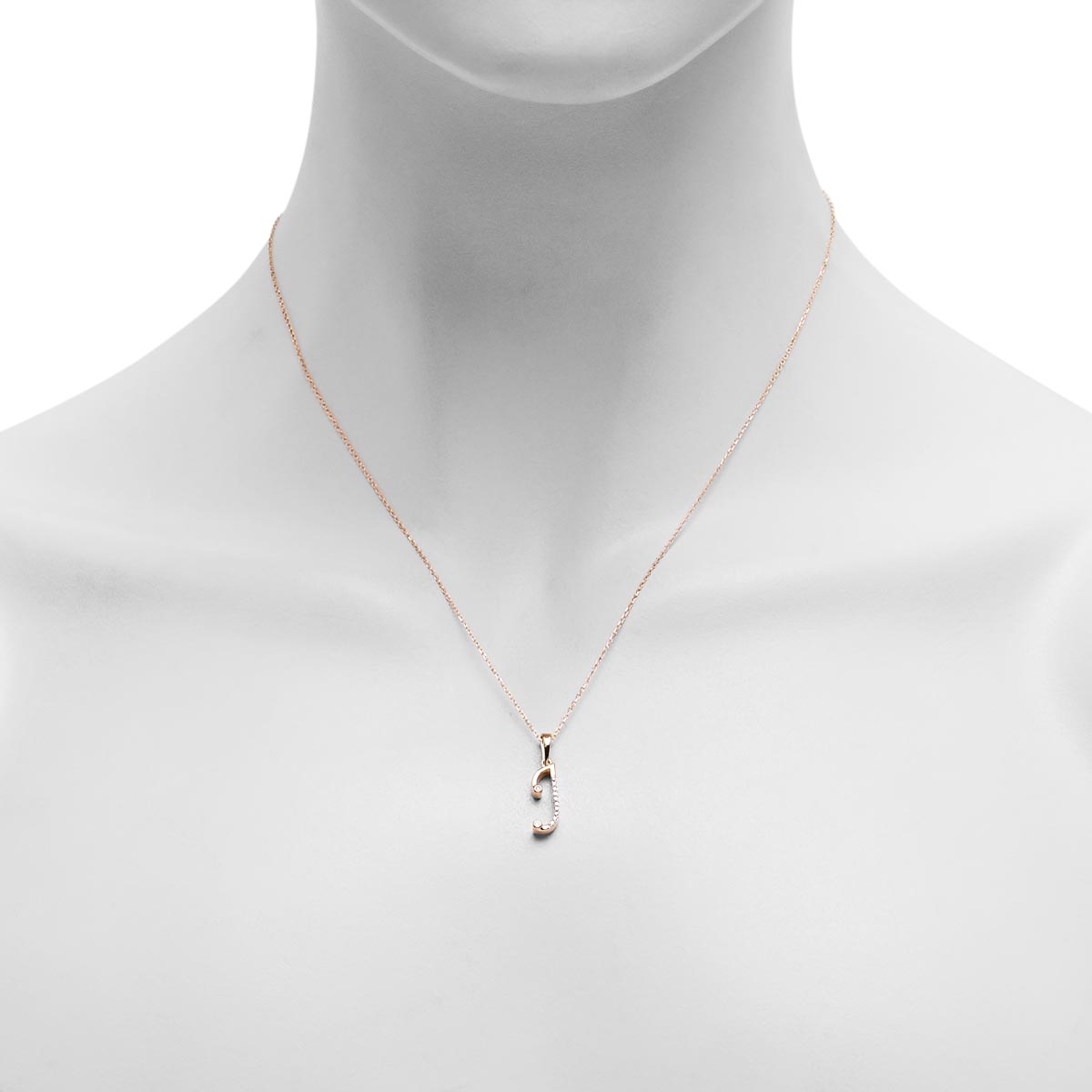 Diamond Initial J Necklace in 10kt Yellow Gold (1/20ct tw)