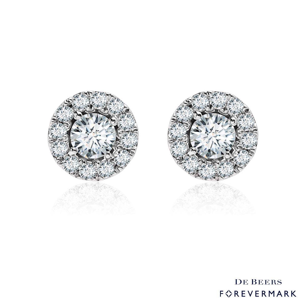 Forevermark Center of My Universe  Diamond Halo Earrings in 18kt White Gold (5/8ct tw)