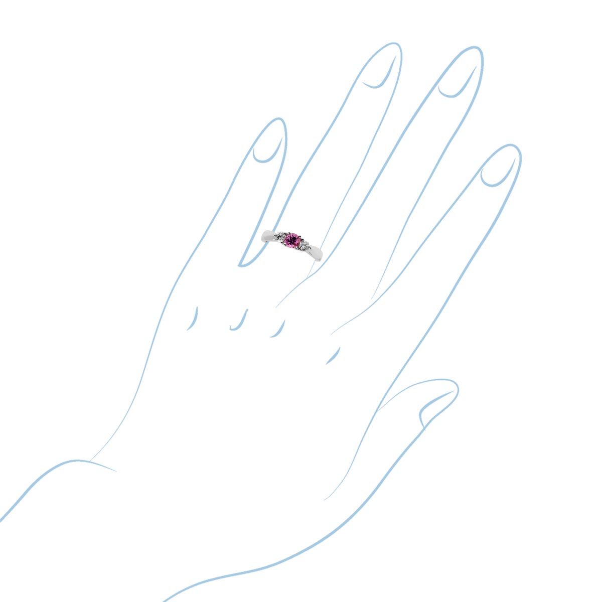 Pink Sapphire Ring in 14kt White Gold with Diamonds (1/4ct tw)