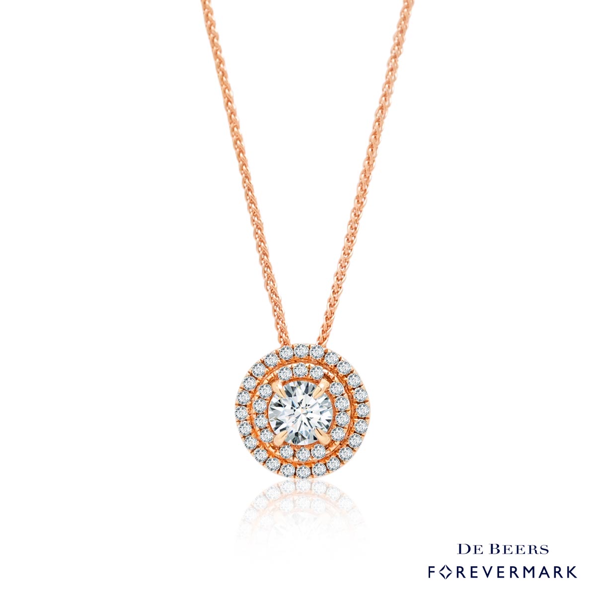 De Beers Forevermark Center of My Universe Diamond Necklace in 18kt Rose  Gold (1/3ct tw)