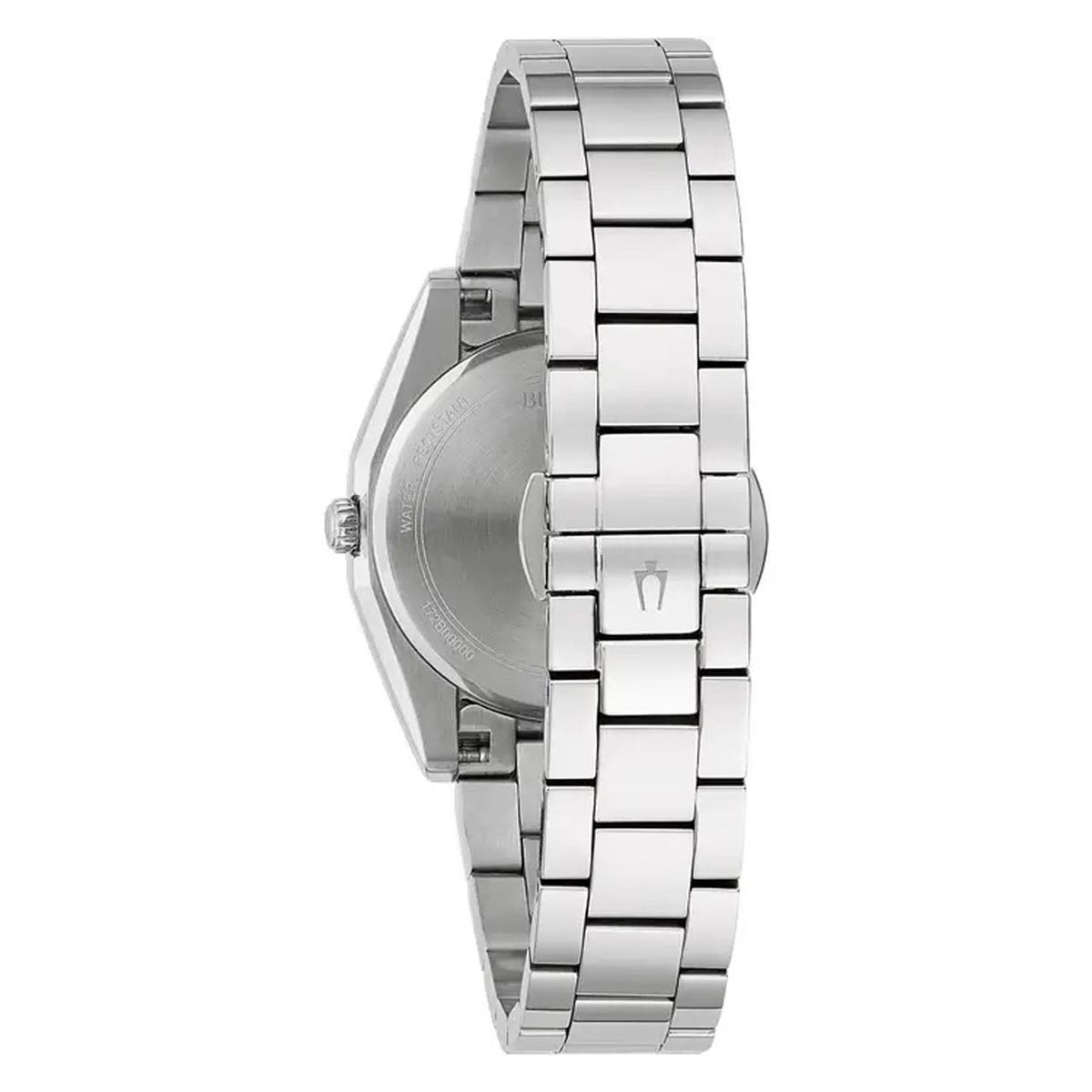 Bulova Surveyor Womens Diamond Watch with Blue Dial and Stainless Steel Bracelet (automatic movement)