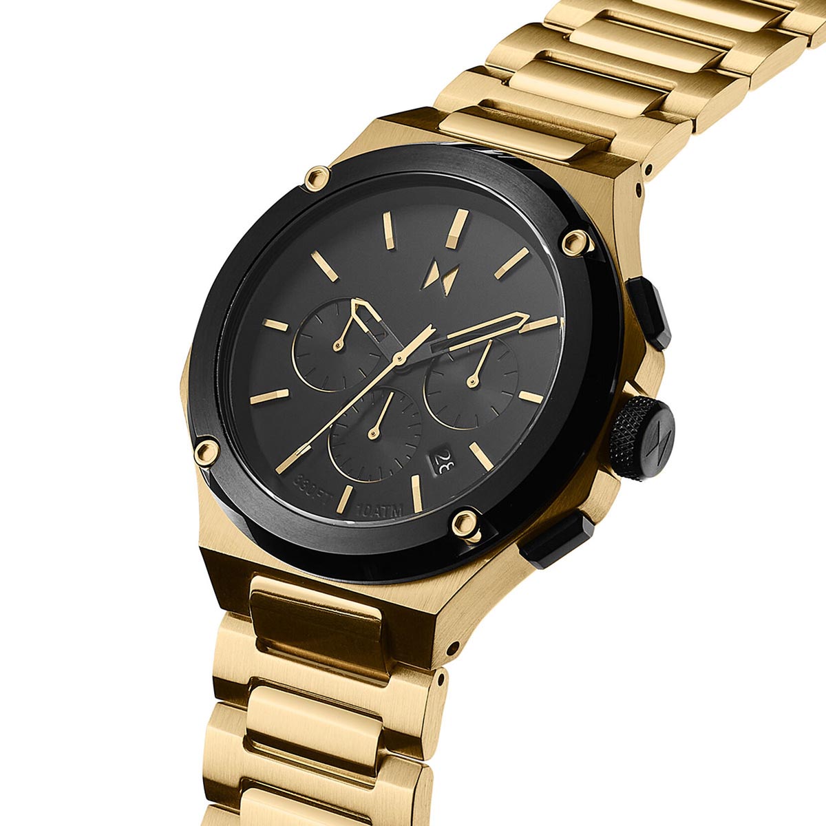 MVMT by Movado Raptor Mens Day\'s – Jewelers Watch and Chronograph Gold Dial with Black
