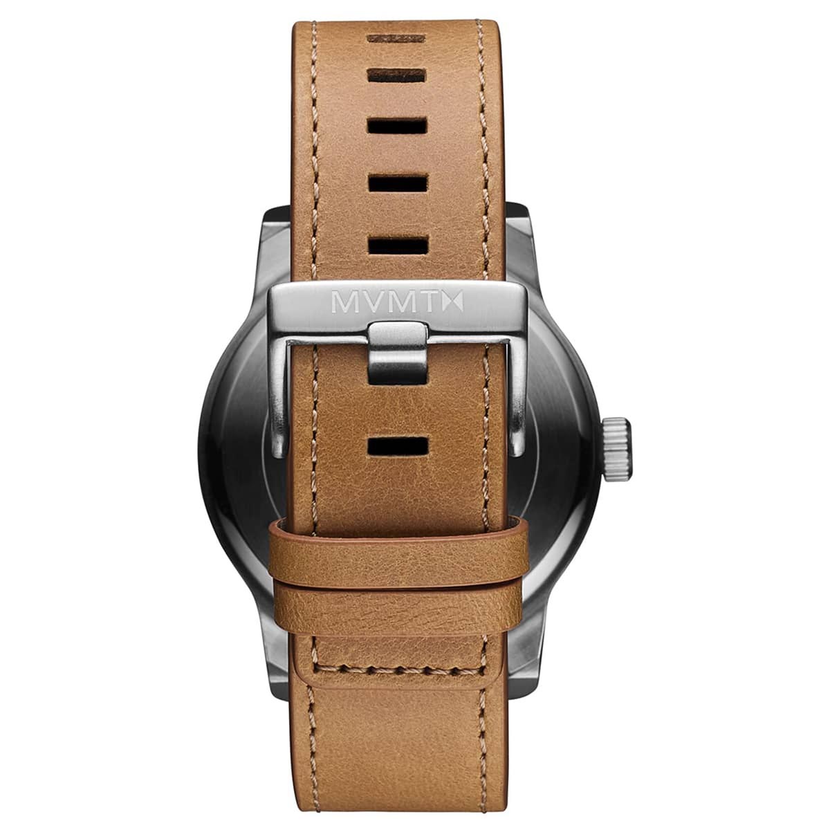 MVMT by Movado Classic II Mens Watch with White Dial and Tan Leather Strap (quartz movement)