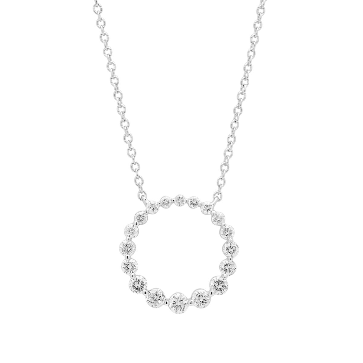 Diamond Circle Necklace in 10k White Gold (1/2ct tw)