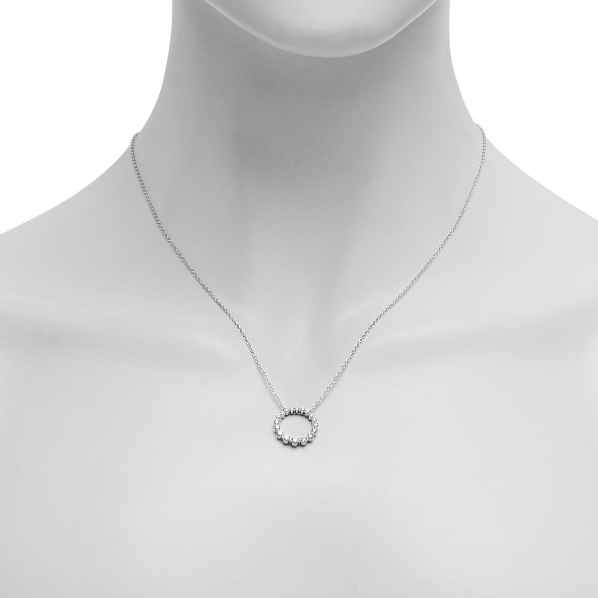 Diamond Circle Necklace in 10k White Gold (1/2ct tw)