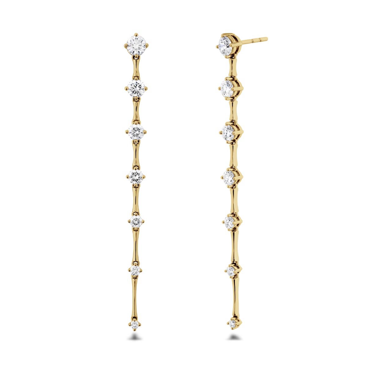 Memoire Cadence Diamond Drop Earrings in 18k Yellow Gold (1 1/7ct tw)