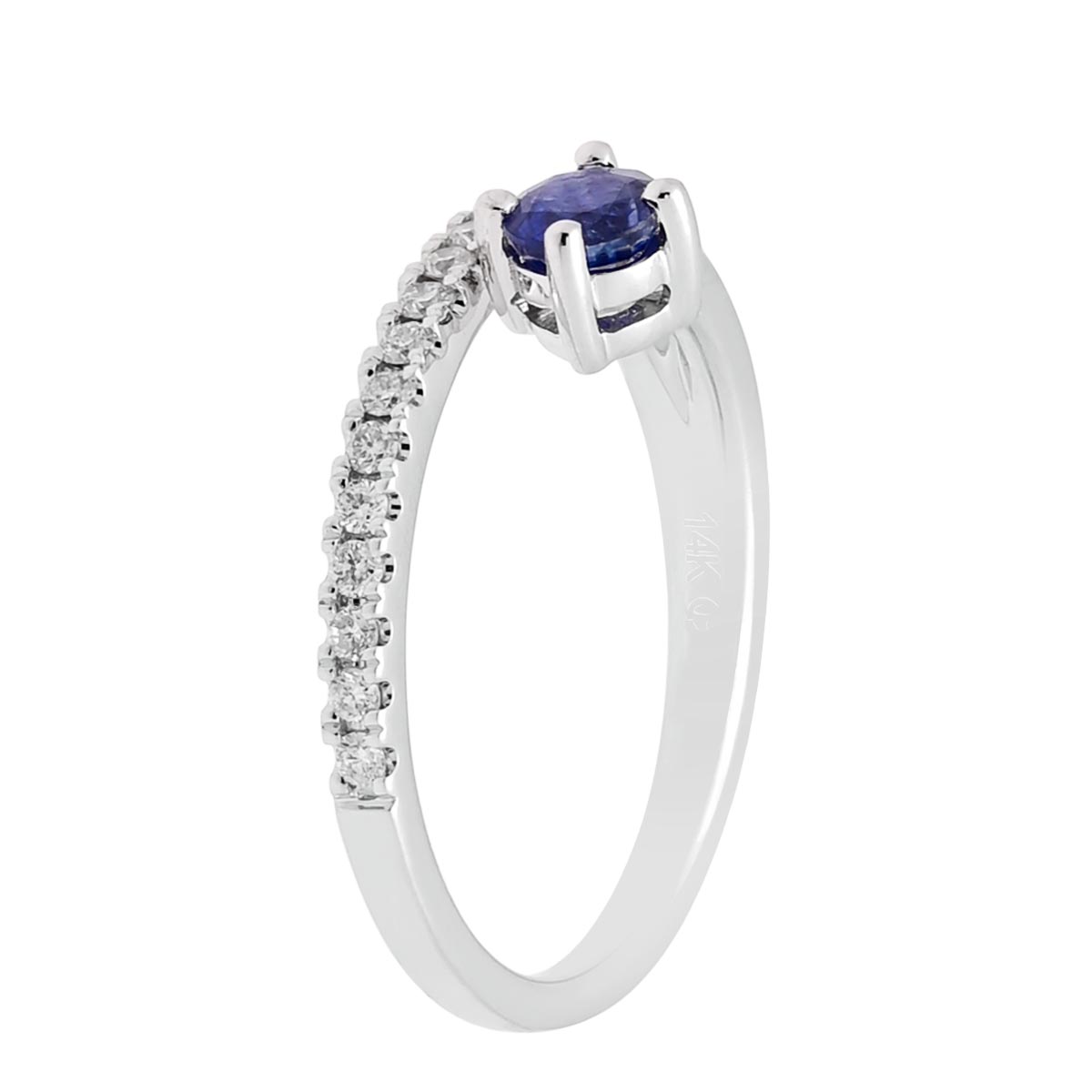 Sapphire Ring in 14kt White Gold with Diamonds (1/5ct tw)