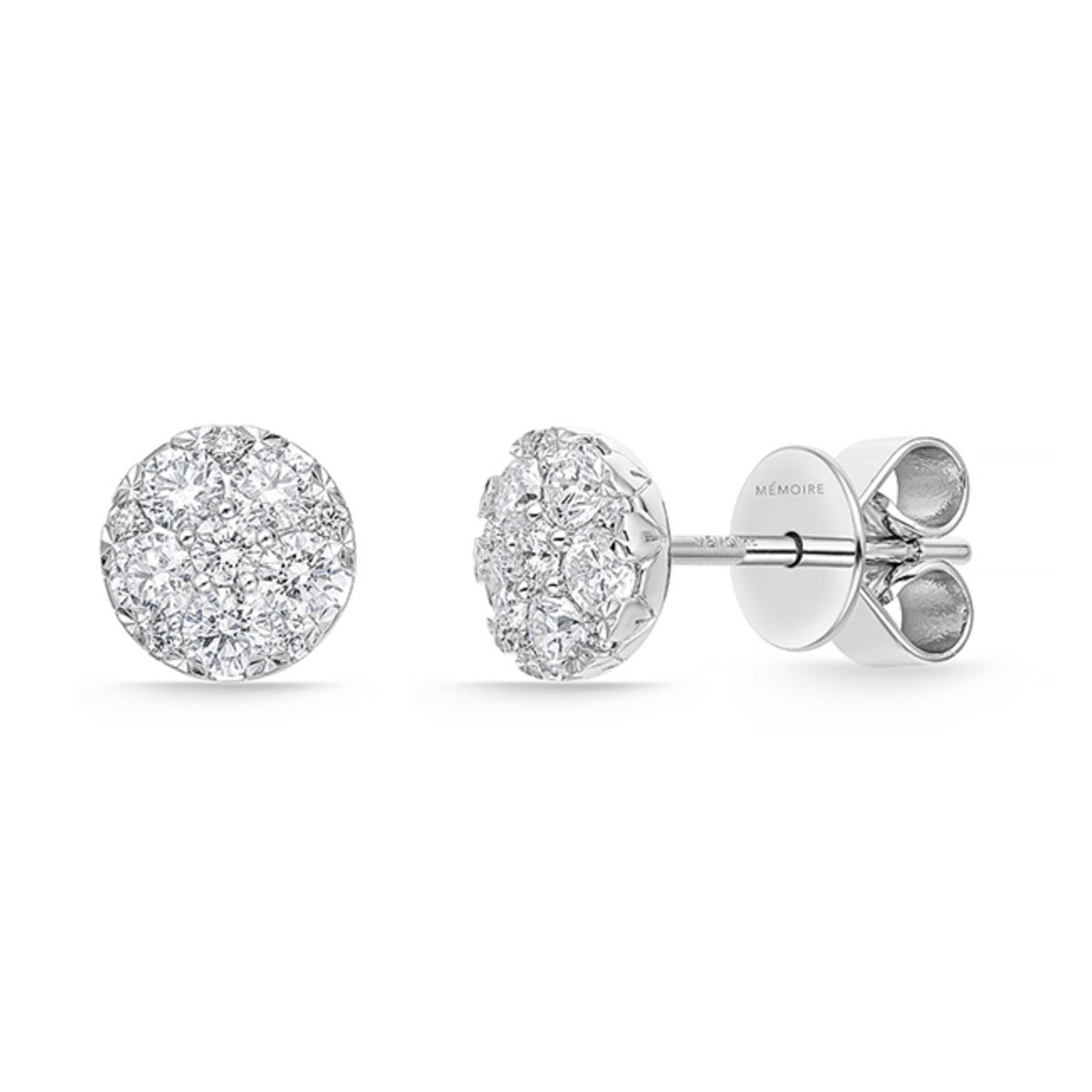 Memoire Harmony Diamond Stud Earrings in 18kt White Gold (1/2ct tw)