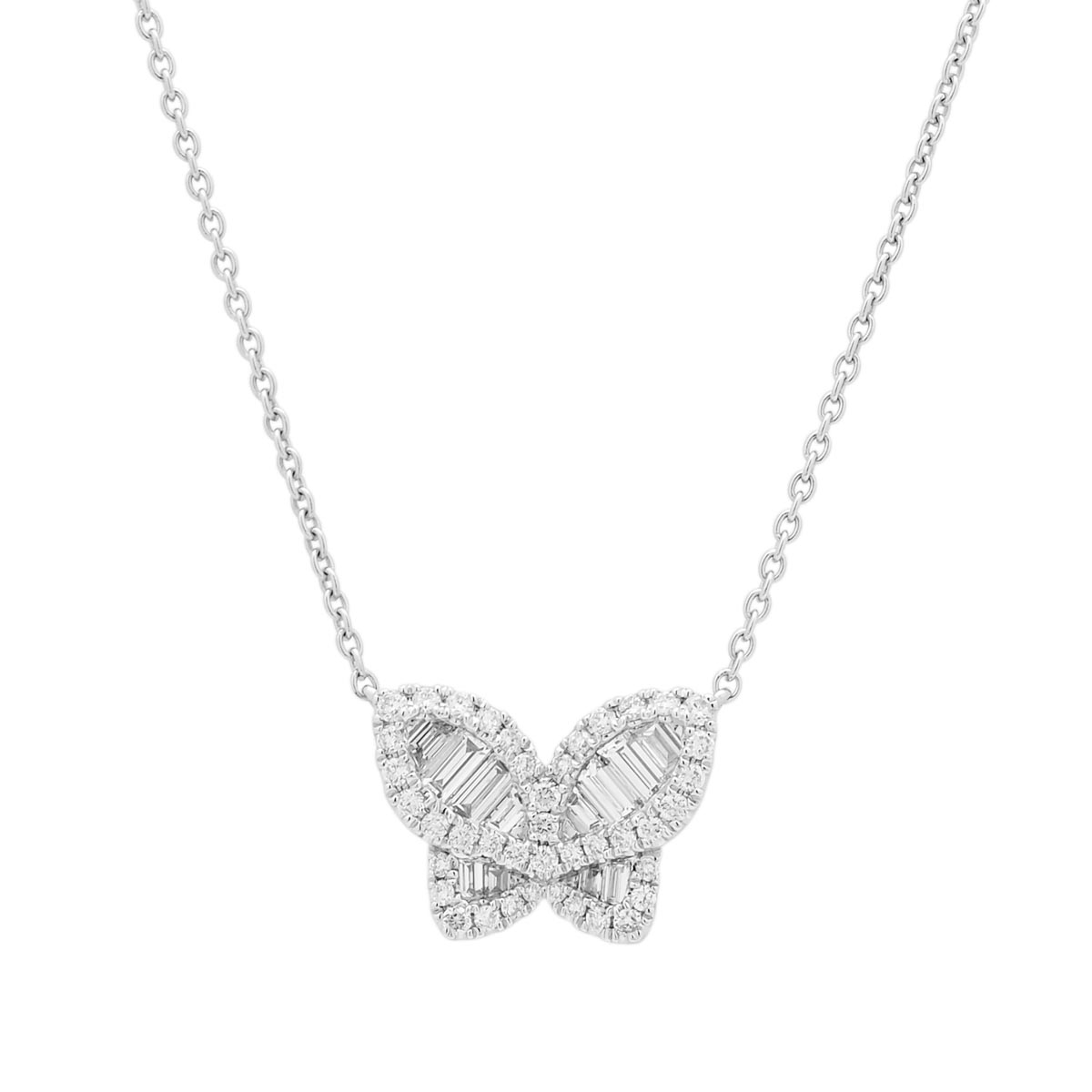 Diamond Butterfly Necklace in 14kt White Gold (1/2ct tw)