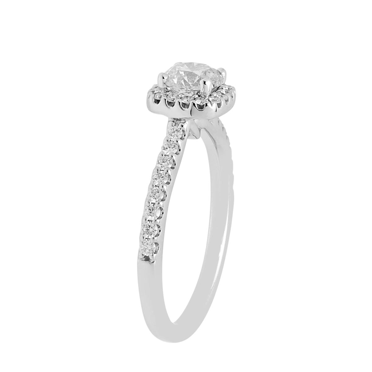 Diamond Halo Engagement Ring in 14kt White Gold (1ct tw)