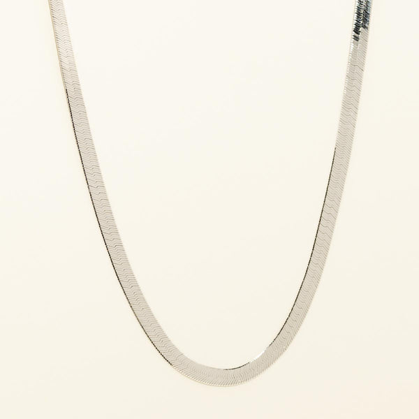 Sterling Silver 2024 Textured Design Herringbone Necklace 18 inches