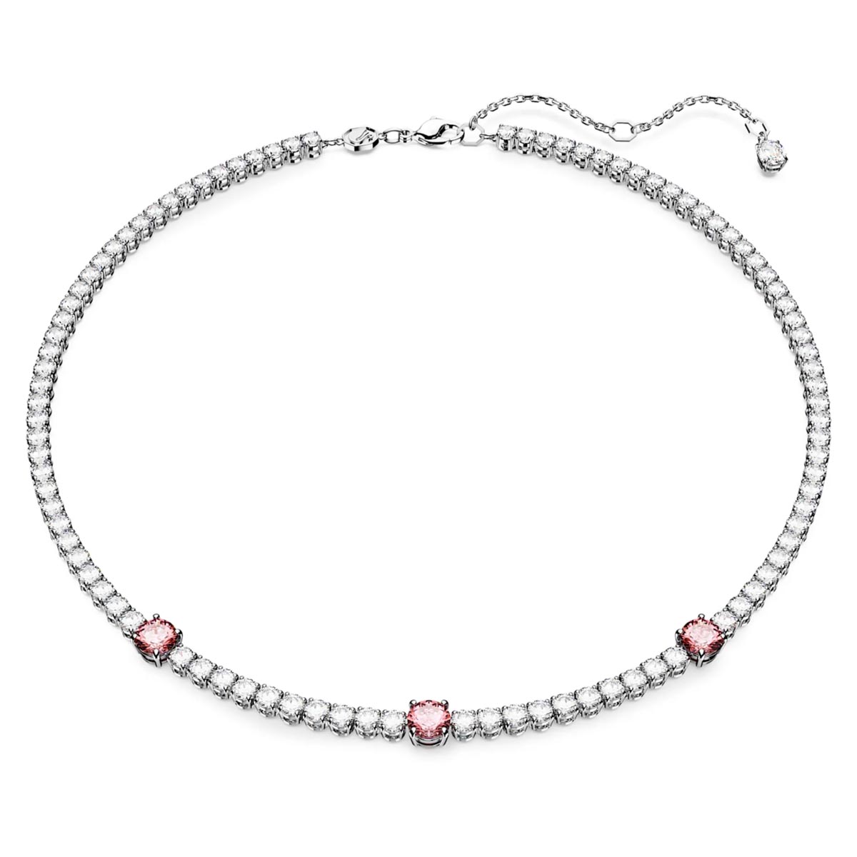 Swarovski Pink Crystal Matrix Tennis Necklace