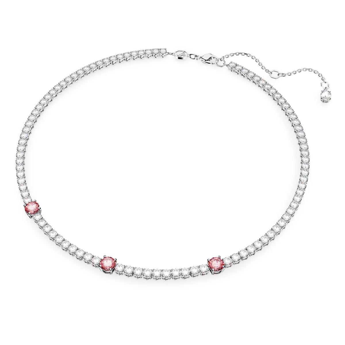 Swarovski Pink Crystal Matrix Tennis Necklace