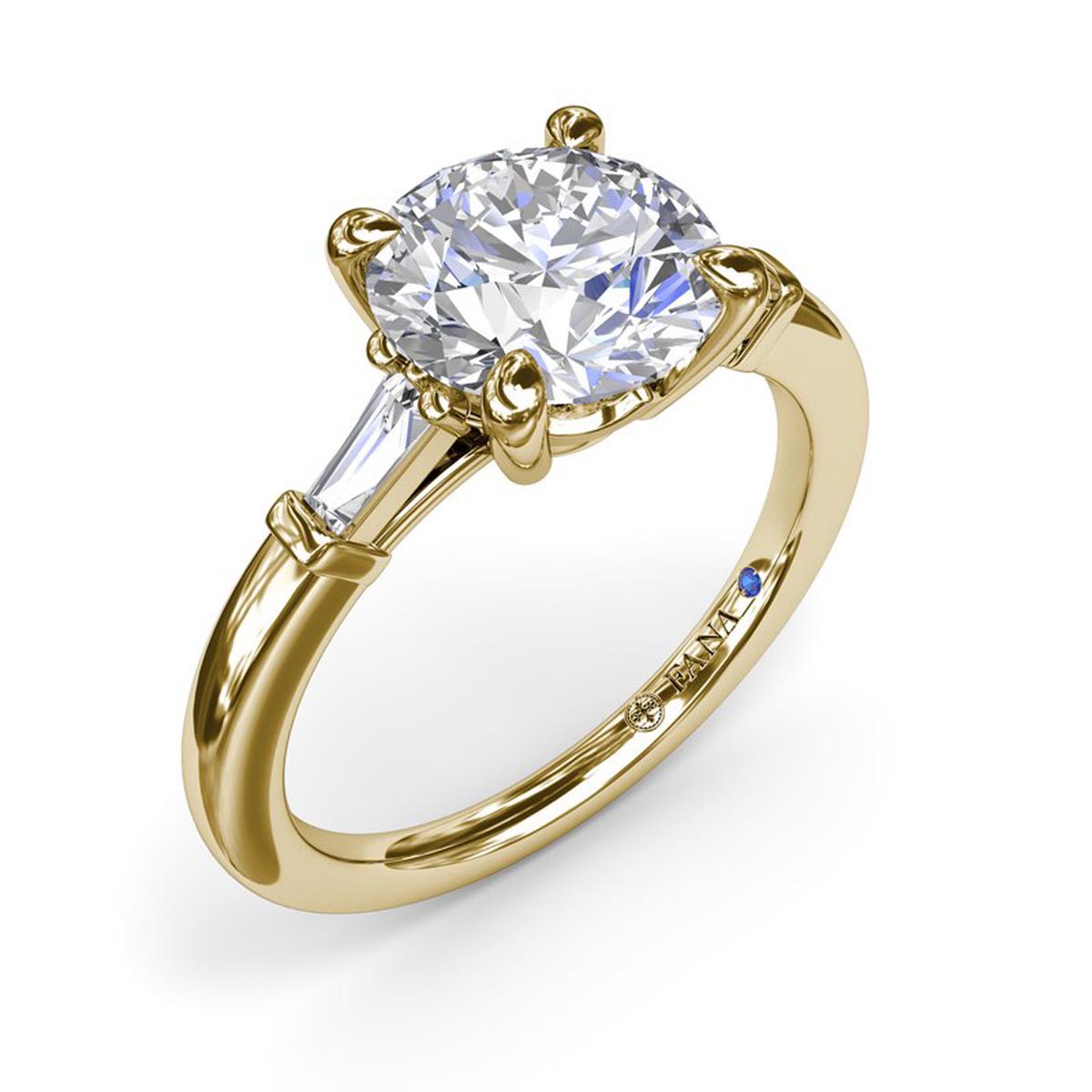 Fana Tapered Baguette Diamond Engagement Ring Setting in 14kt Yellow Gold (1/7ct tw)