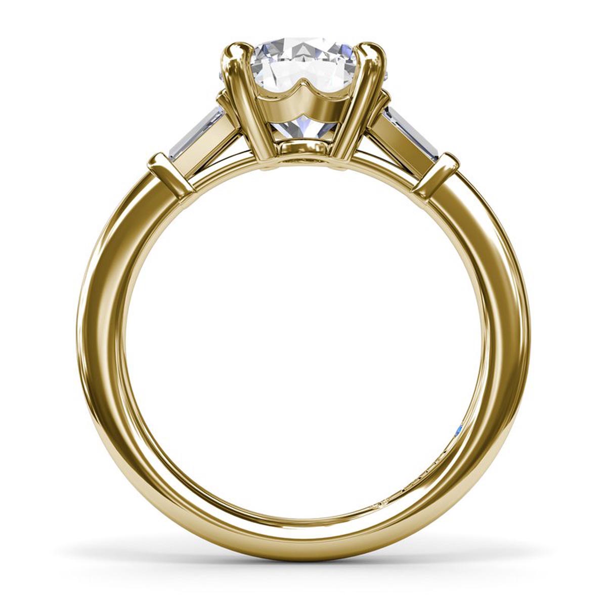 Fana Tapered Baguette Diamond Engagement Ring Setting in 14kt Yellow Gold (1/7ct tw)