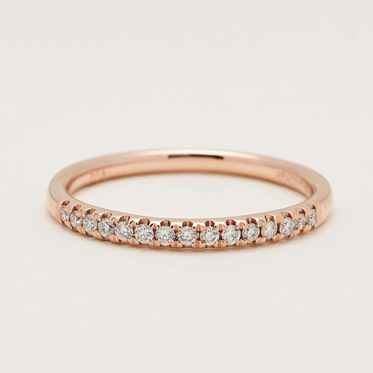 Petite Micro Pave Comfort Fit Diamond Band in 14kt Rose Gold (1/7ct tw)