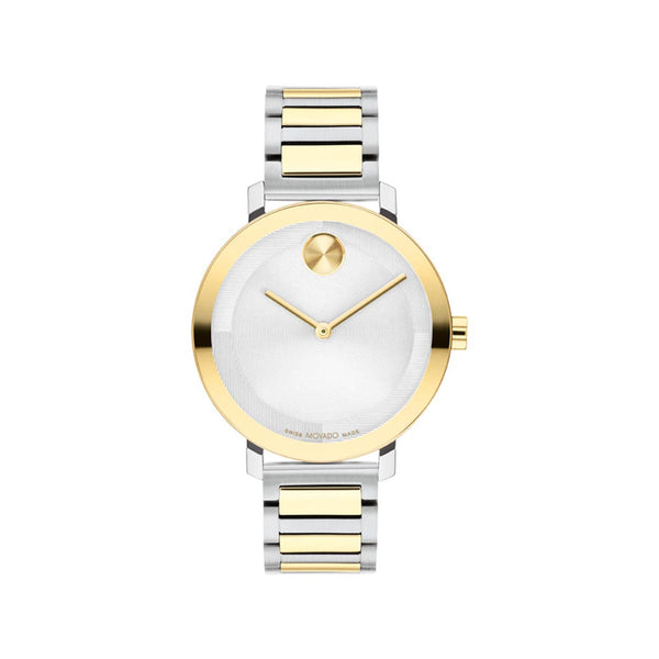 Movado Bold Evolution 2.0 Womens Watch with Grey Dial and Yellow Gold Day s Jewelers