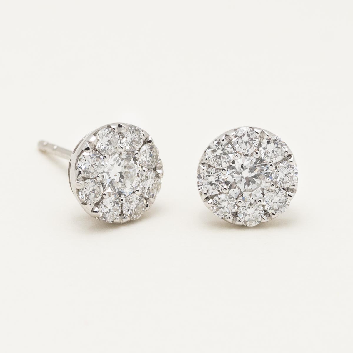 Diamond Halo Earrings in 14kt White Gold (7/8ct tw)