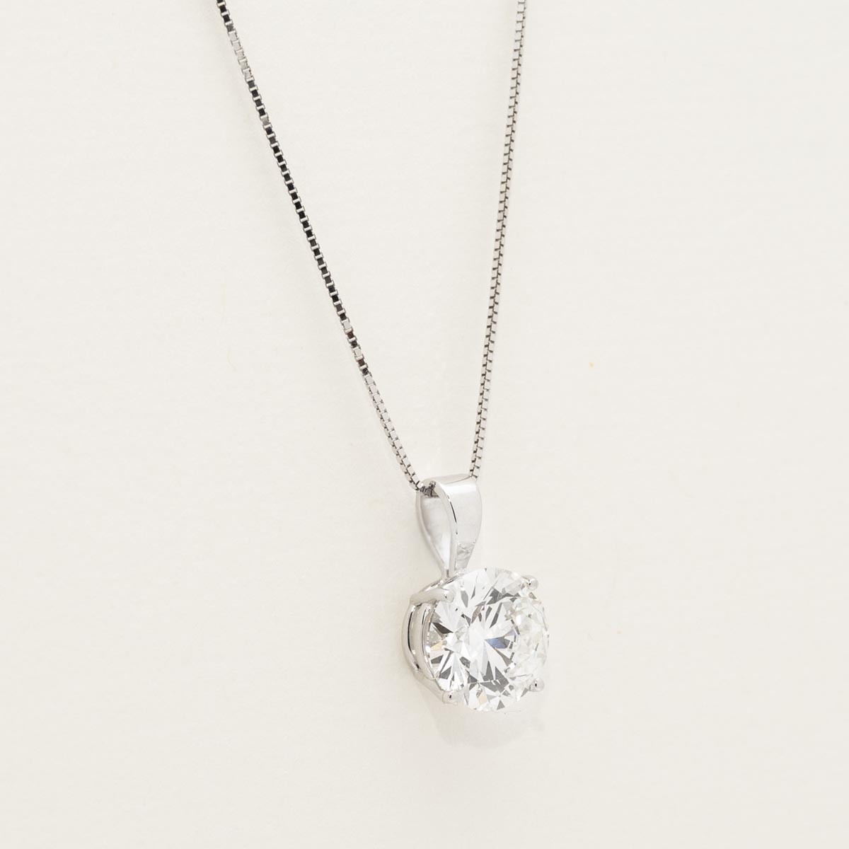 Lab Grown Diamond Solitaire Necklace in 14kt White Gold (2ct)