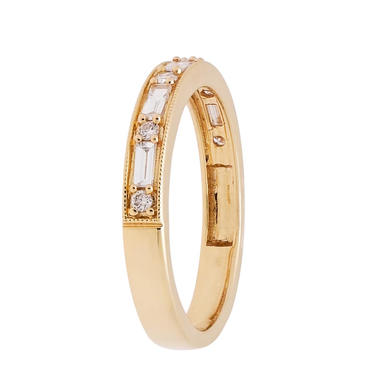 Baguette and Round Diamond Band in 14kt Yellow Gold (1/3ct tw)