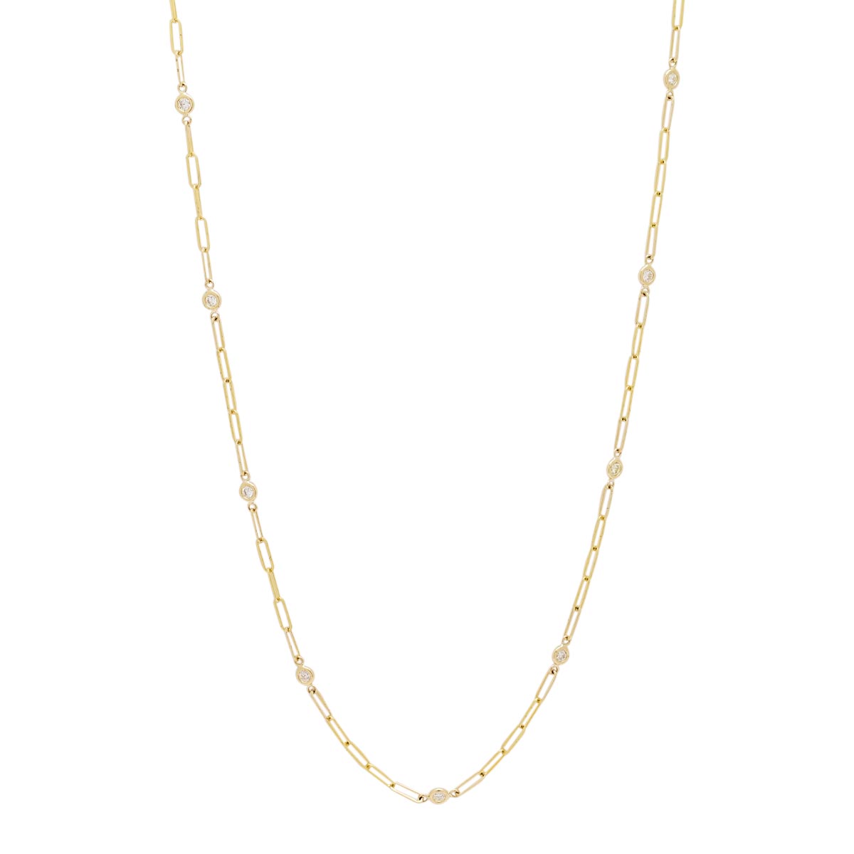 Diamonds by the Yard Paperclip Necklace in 14kt Yellow Gold (3/4ct tw)