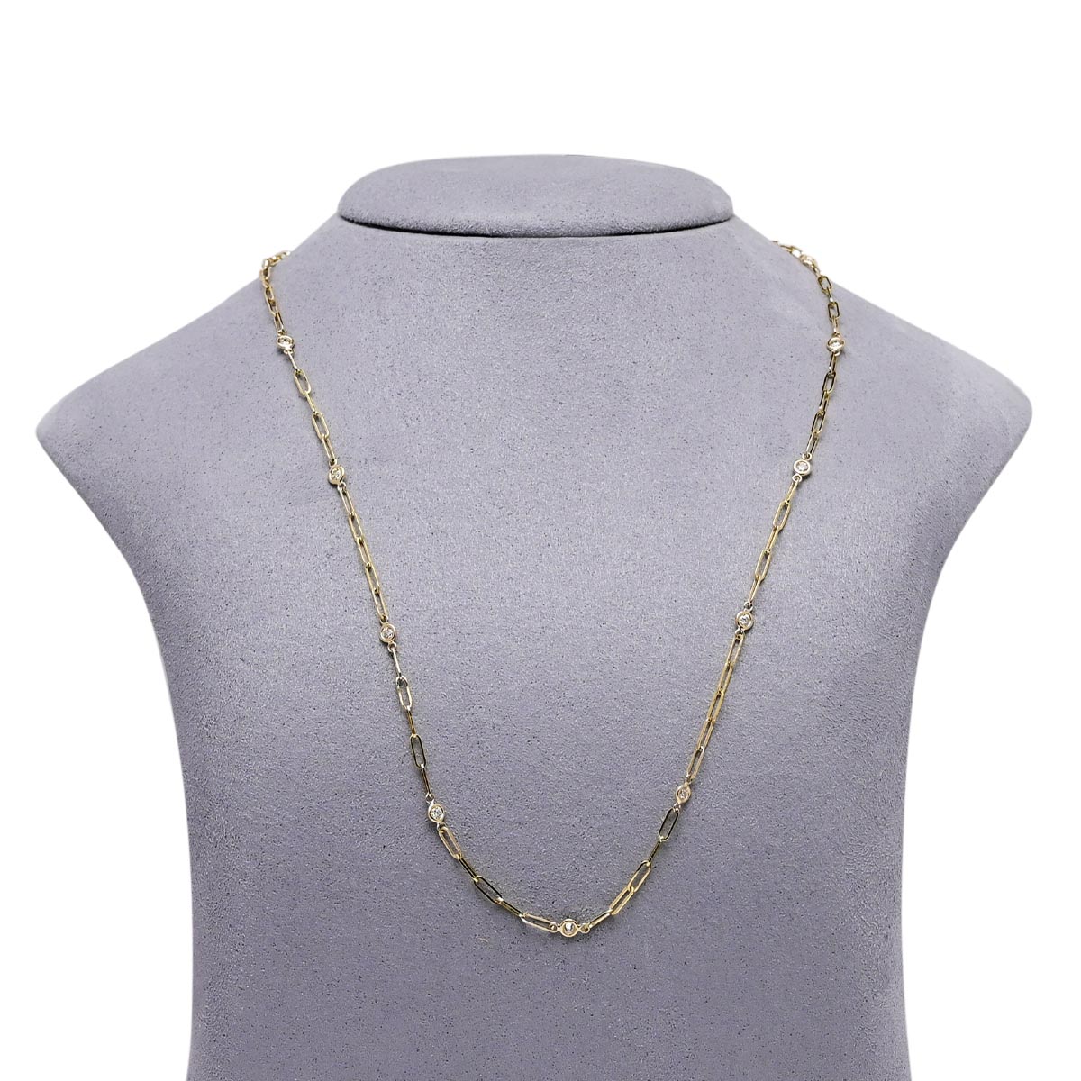 Diamonds by the Yard Paperclip Necklace in 14kt Yellow Gold (3/4ct tw)