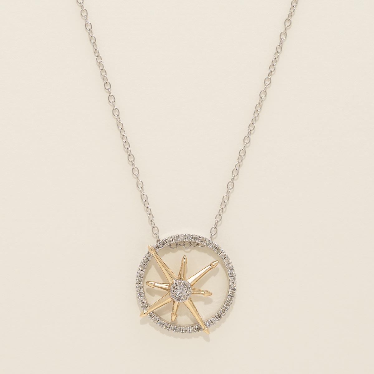 Northern Star Diamond Celestial Necklace in Sterling Silver and 10kt Yellow Gold (1/4ct tw)