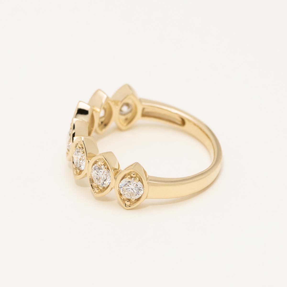 Diamond Marquise Shaped Bezel Band in 14kt Yellow Gold (7/8ct tw)