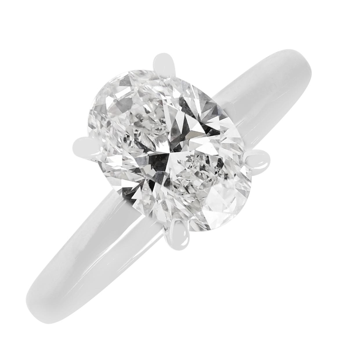 Lab Grown Oval Diamond Solitaire Ring in 14kt White Gold (2ct)