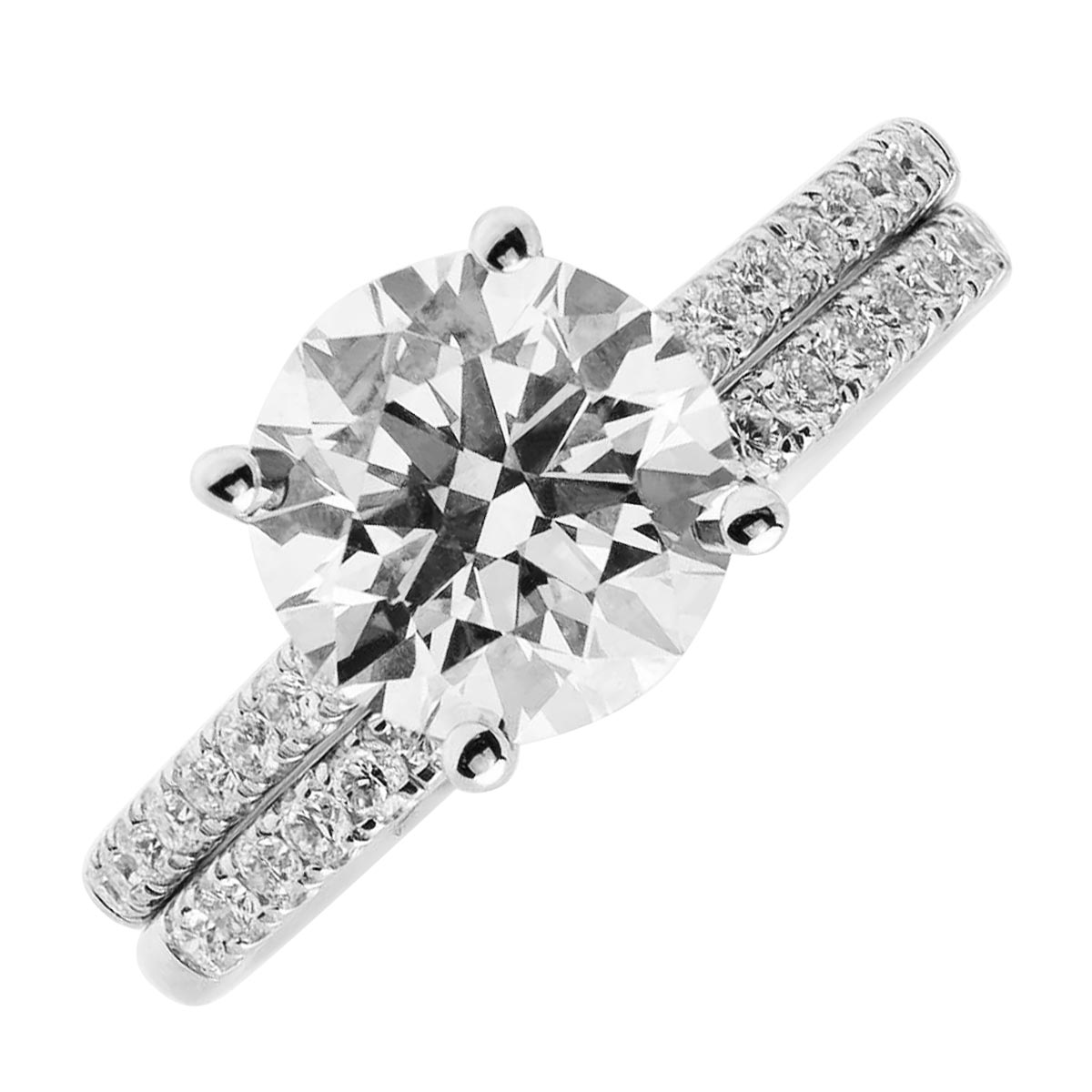 Lab Grown Diamond Bridal Set with Hidden Halo in 14kt White Gold (2 1/2ct tw)