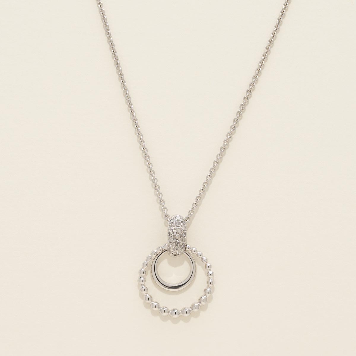 Double Circle Necklace in Sterling Silver