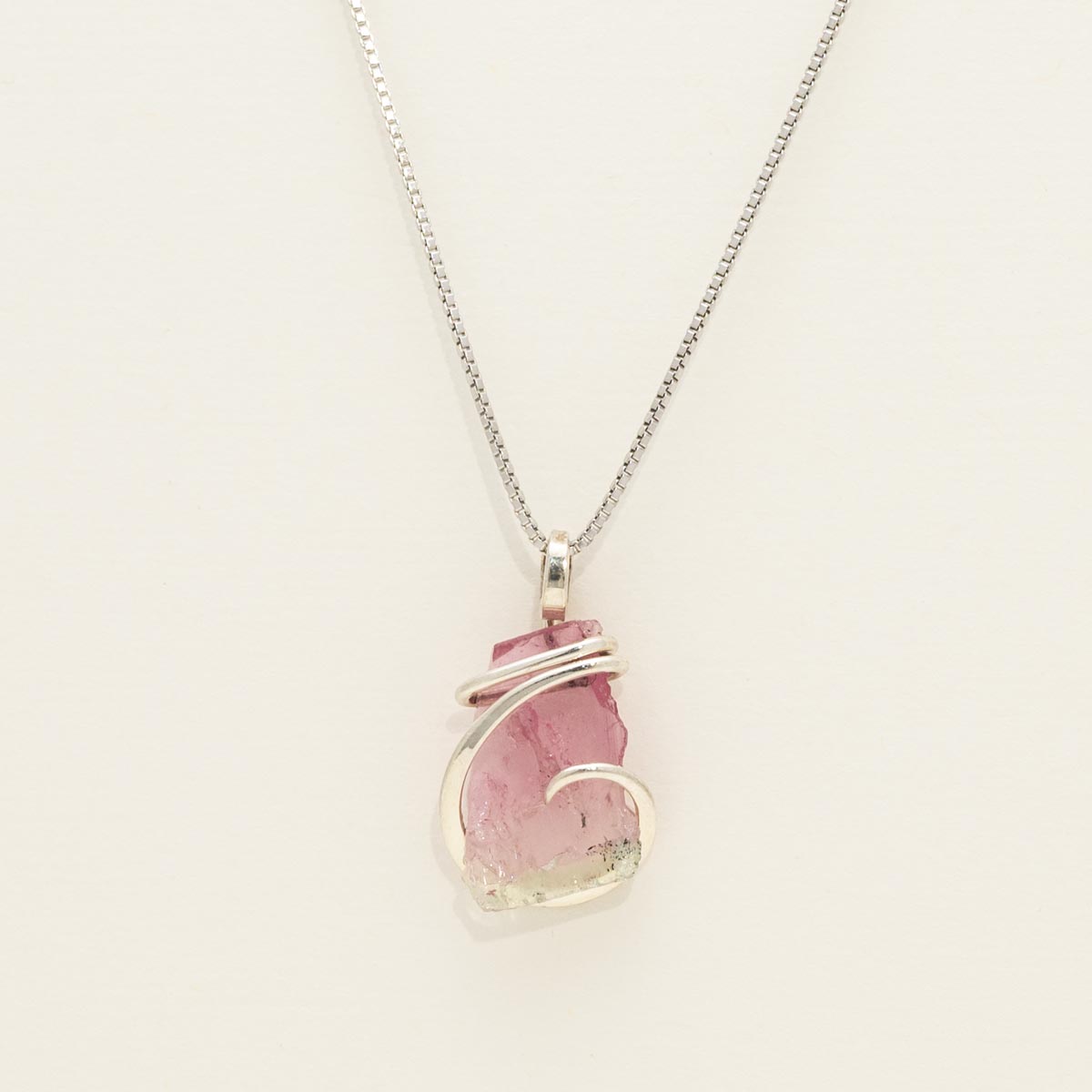 Maine Bicolor Tourmaline Necklace in Sterling Silver