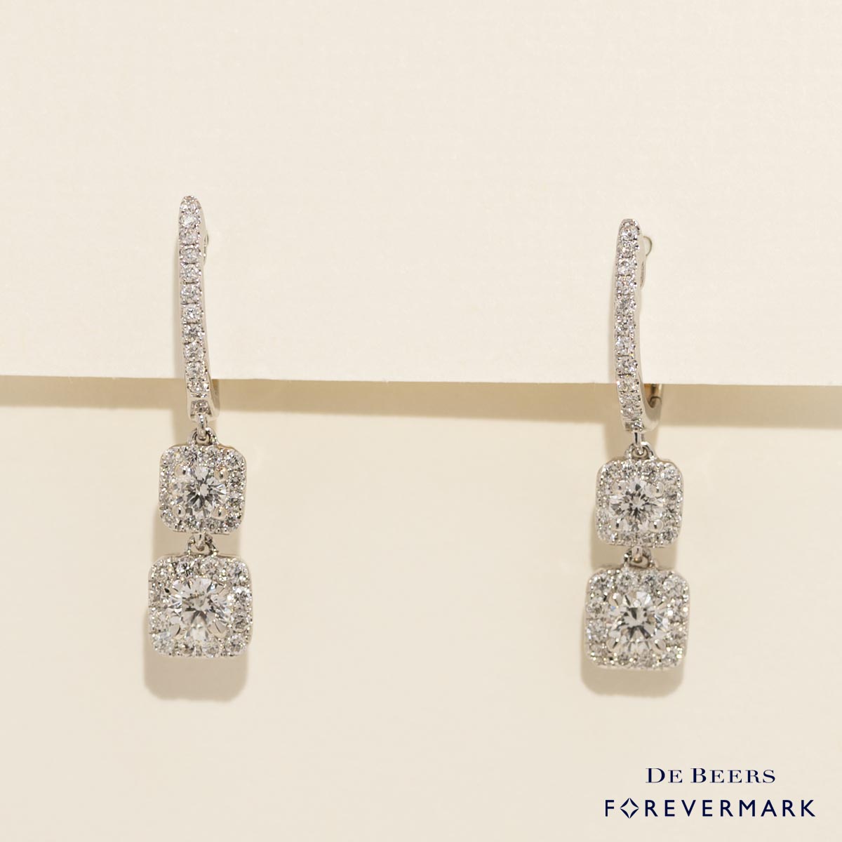 Forevermark Cushion Diamond Drop Earrings in 18kt White Gold (1ct tw)