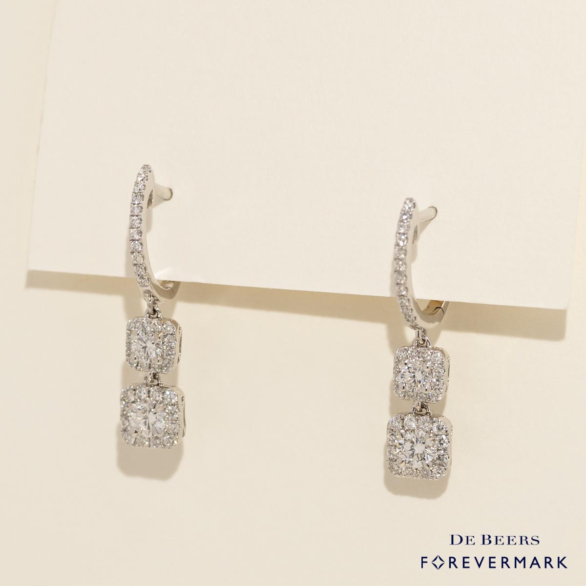 Forevermark Cushion Diamond Drop Earrings in 18kt White Gold (1ct tw)