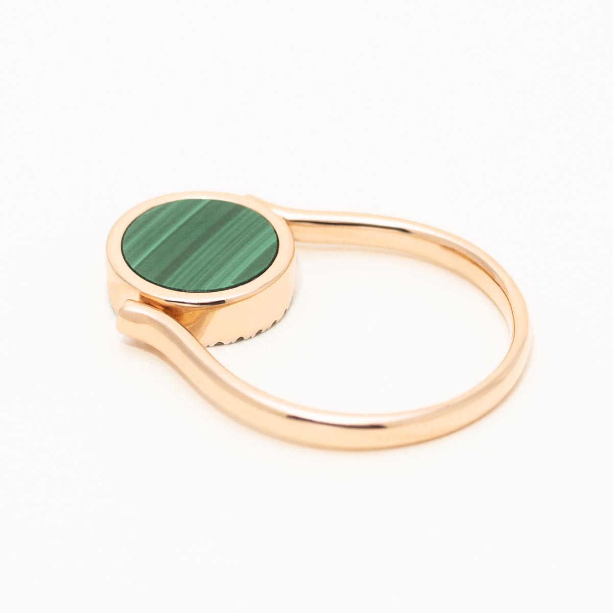 Reversible Diamond and Malachite Ring in 14kt Rose Gold (3/8ct tw)