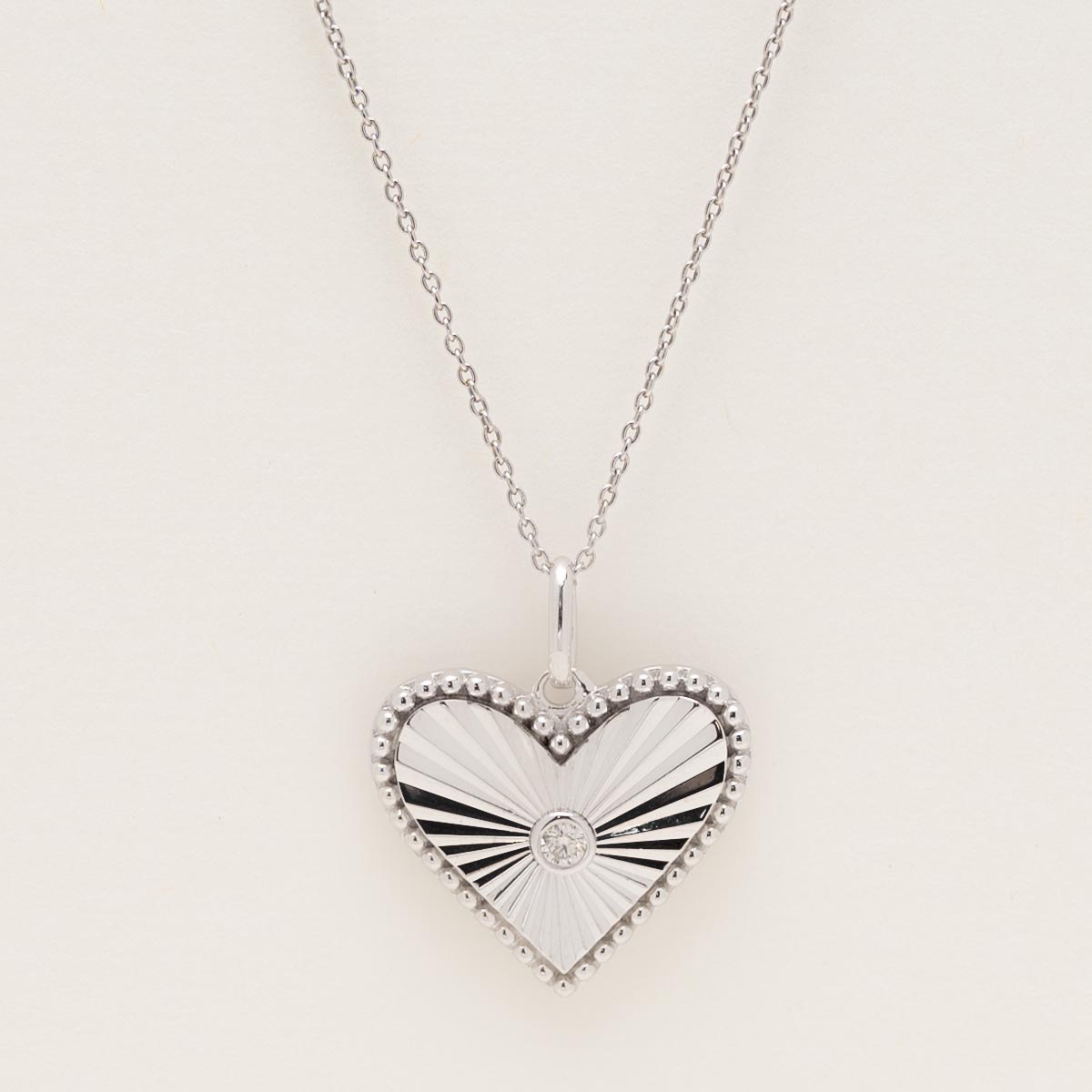 Heart Fashion Necklace in Sterling Silver with Diamond (.04ct)