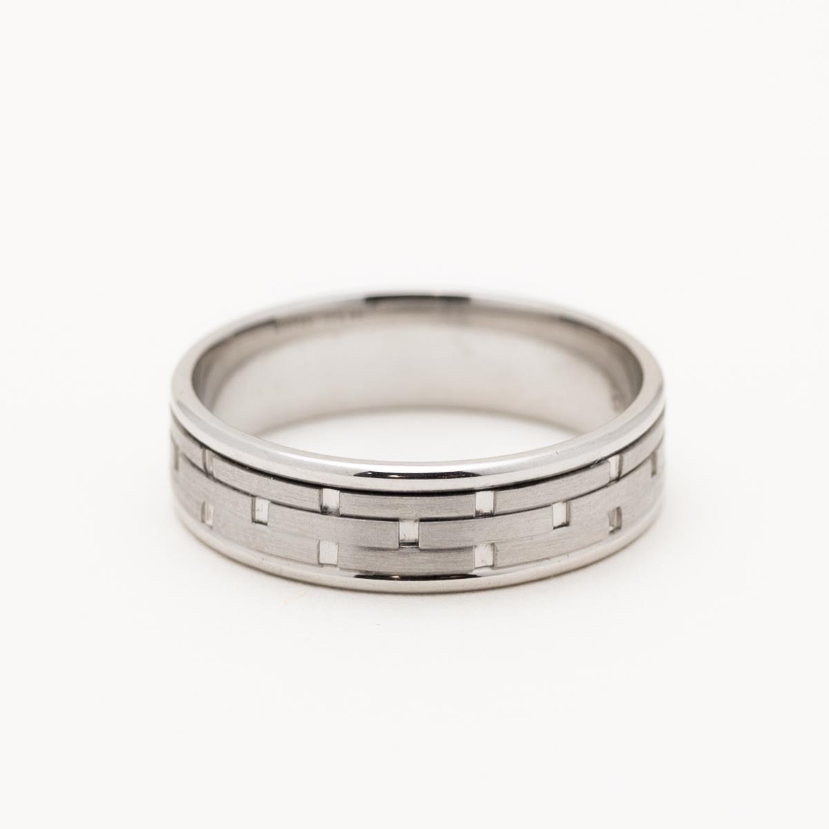 Mens Wedding Band in 14kt White Gold (6mm)