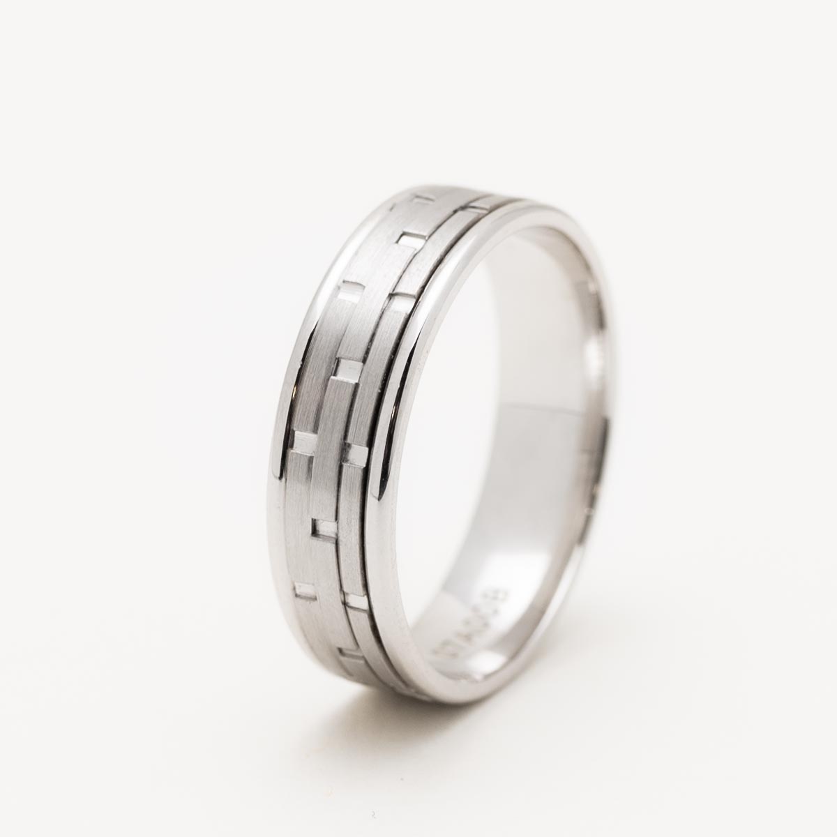 Mens Wedding Band in 14kt White Gold (6mm)