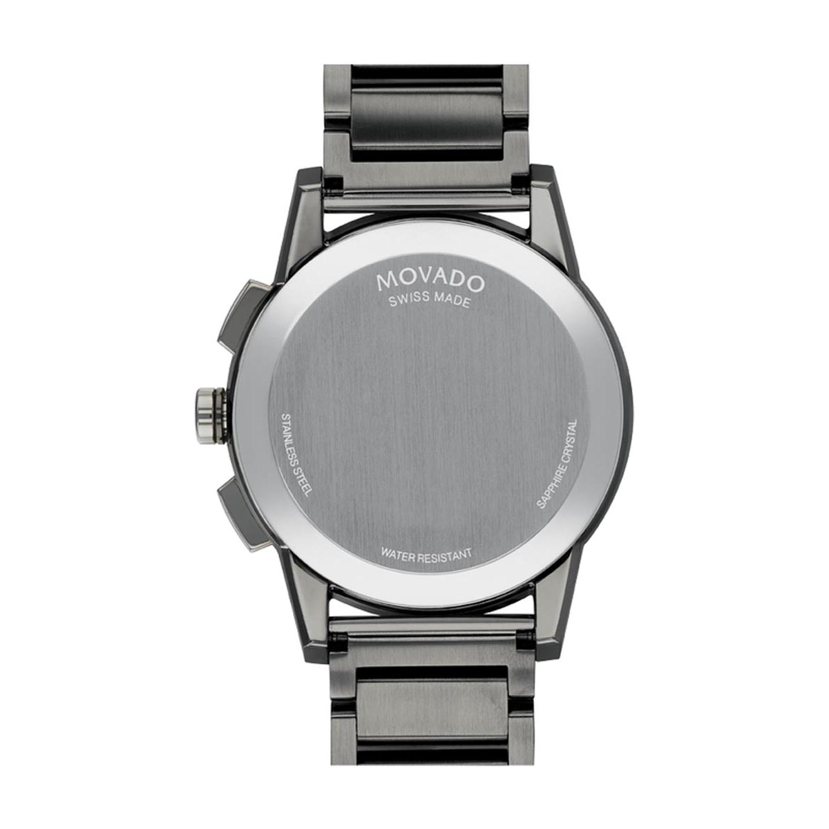 Mens Movado Museum Sport Watch with Black Dial and Gunmetal Ion Stainless Steel Bracelet (Swiss quartz movement)