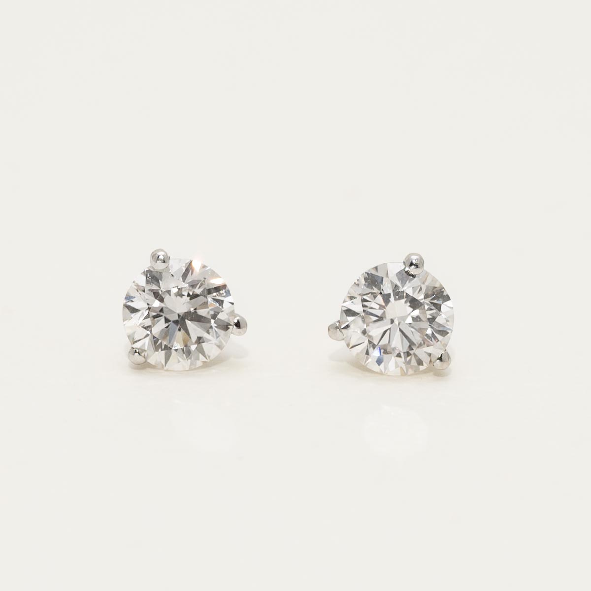 Diamond Martini Style Stud Earrings in 14kt White Gold (2ct tw)