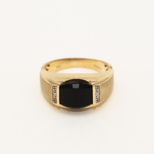 10kt Modern store onxy men’s ring