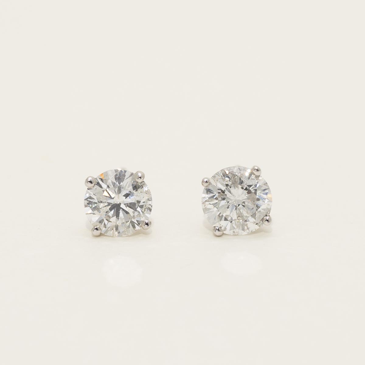 Diamond Martini Style Stud Earrings in 14kt White Gold (1 1/2ct tw)