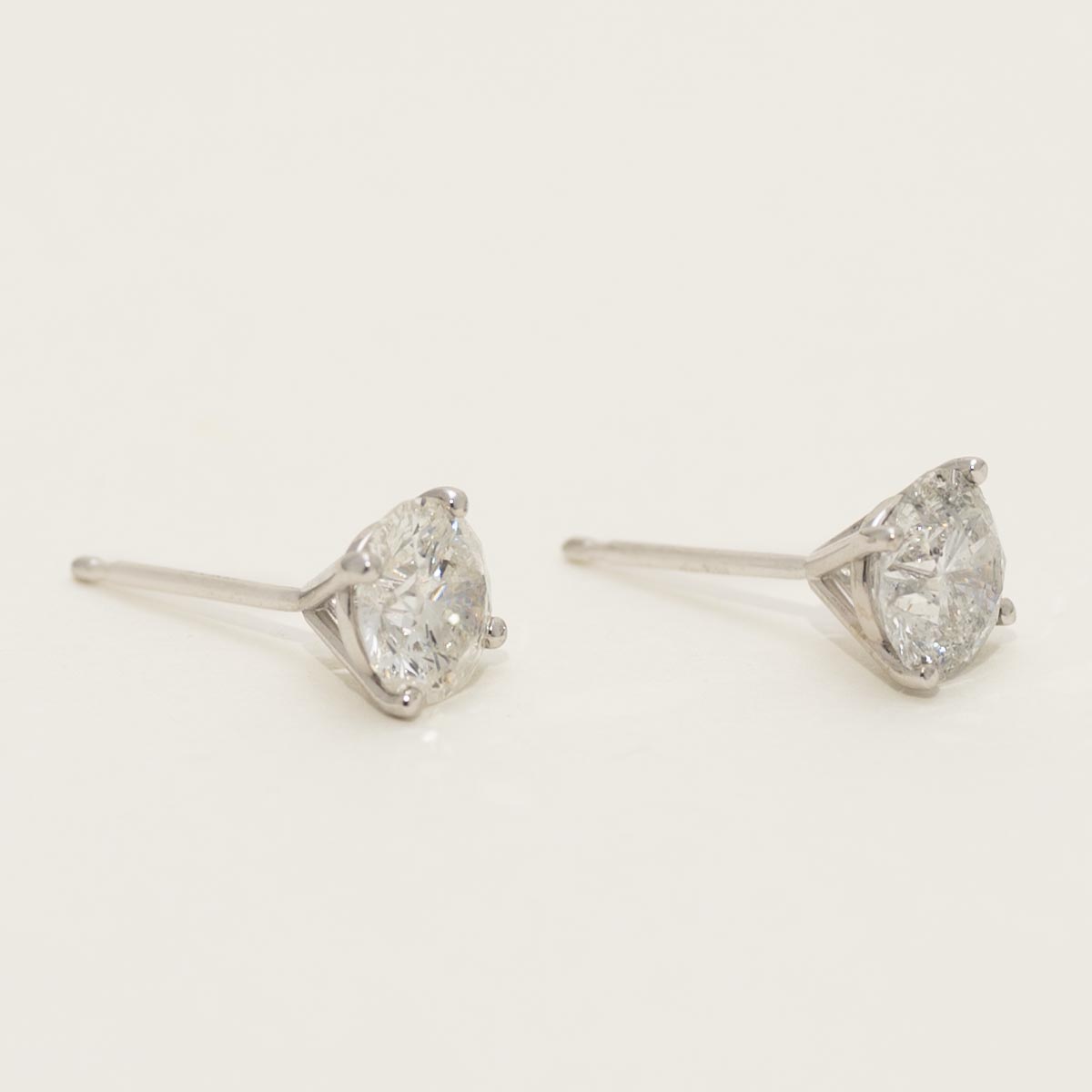 Diamond Martini Style Stud Earrings in 14kt White Gold (1 1/2ct tw)