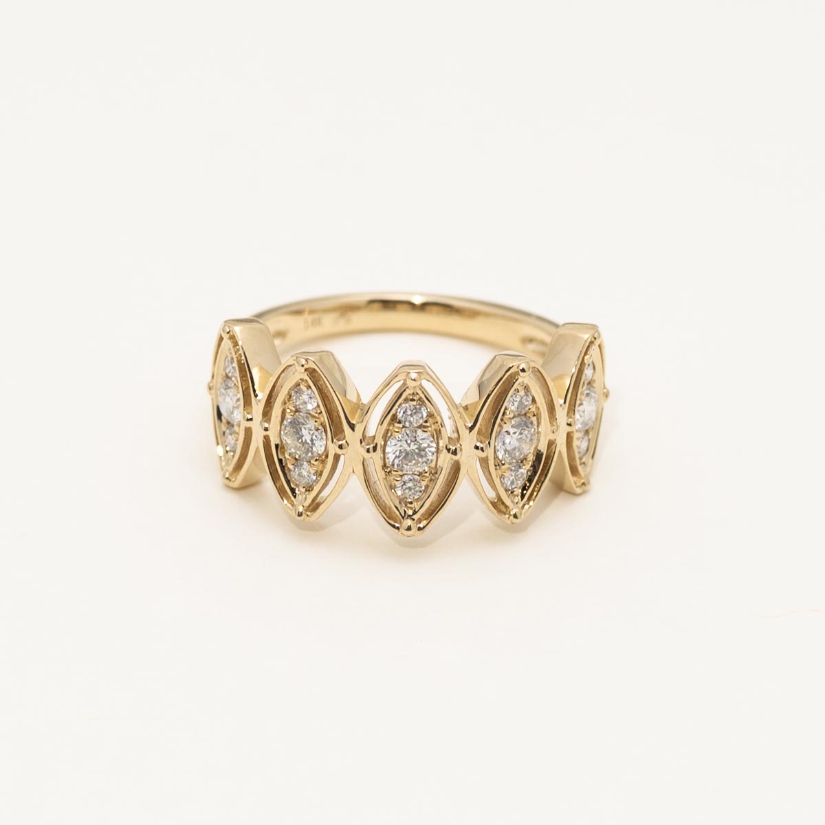 Diamond Marquise Shape Fashion Ring in 14kt Yellow Gold (1/2ct tw)