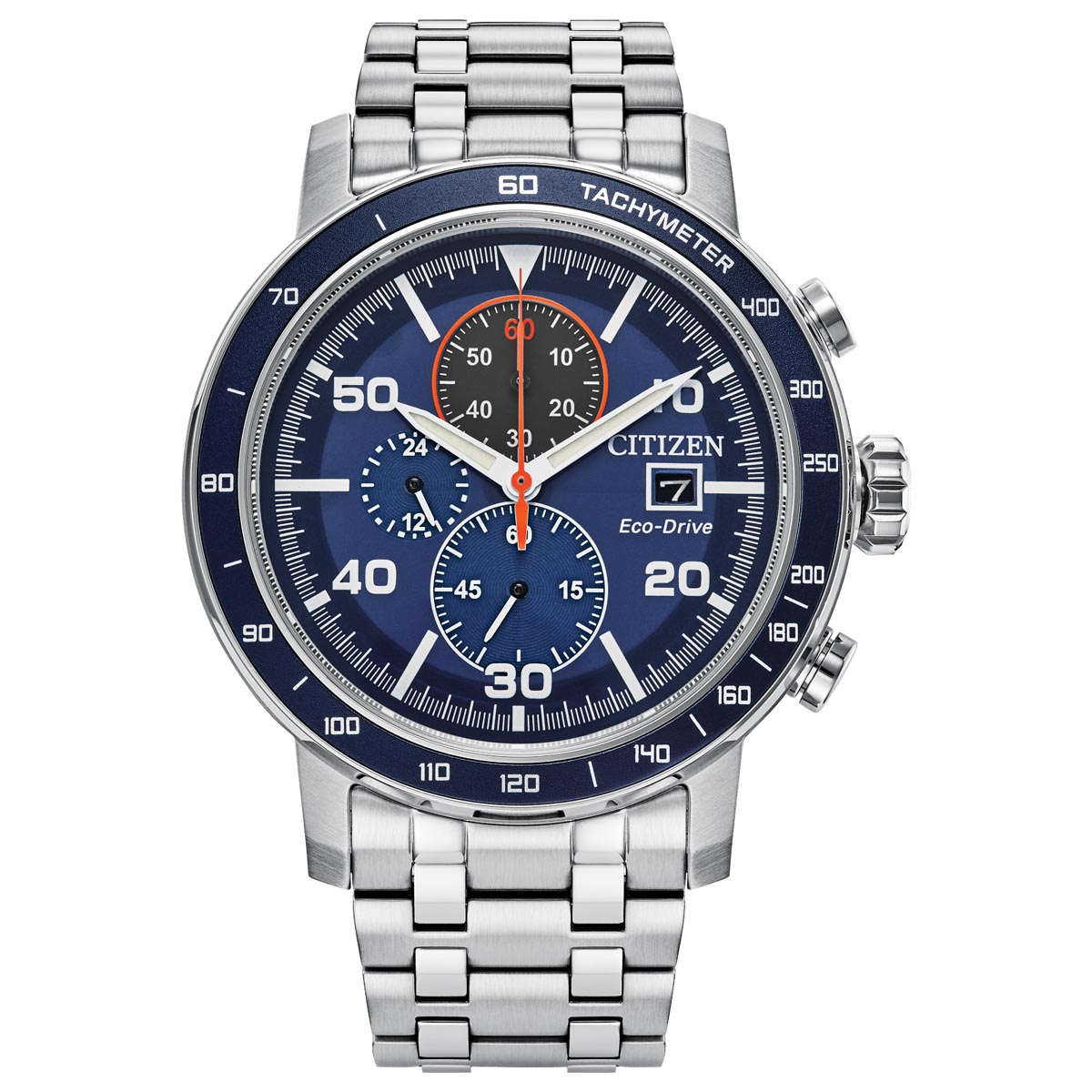 Citizen Brycen Mens Watch with Blue Dial and Stainless Steel Bracelet (eco drive movement)