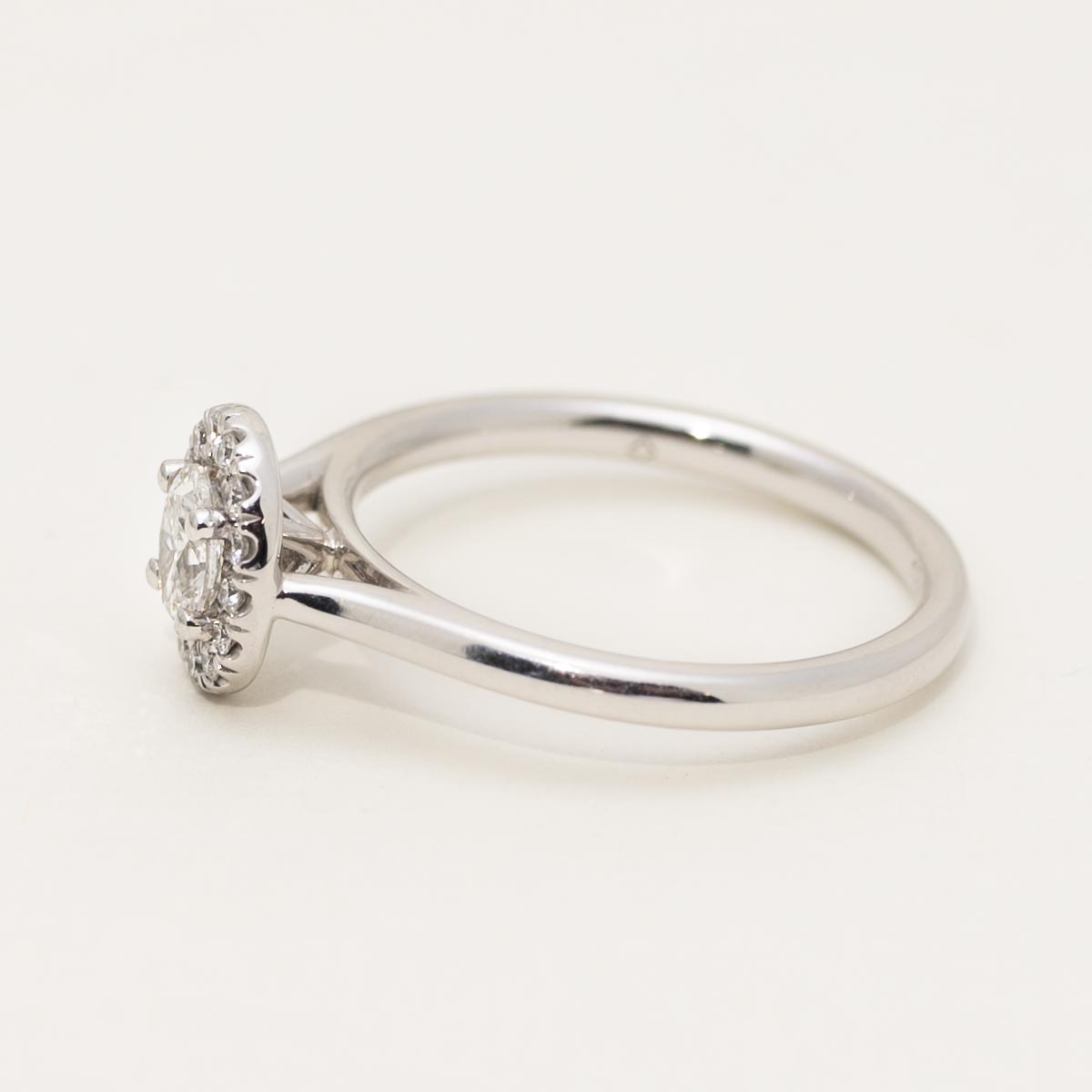 Forevermark Oval Diamond Halo Engagement Ring in 18kt White Gold (3/8ct tw)