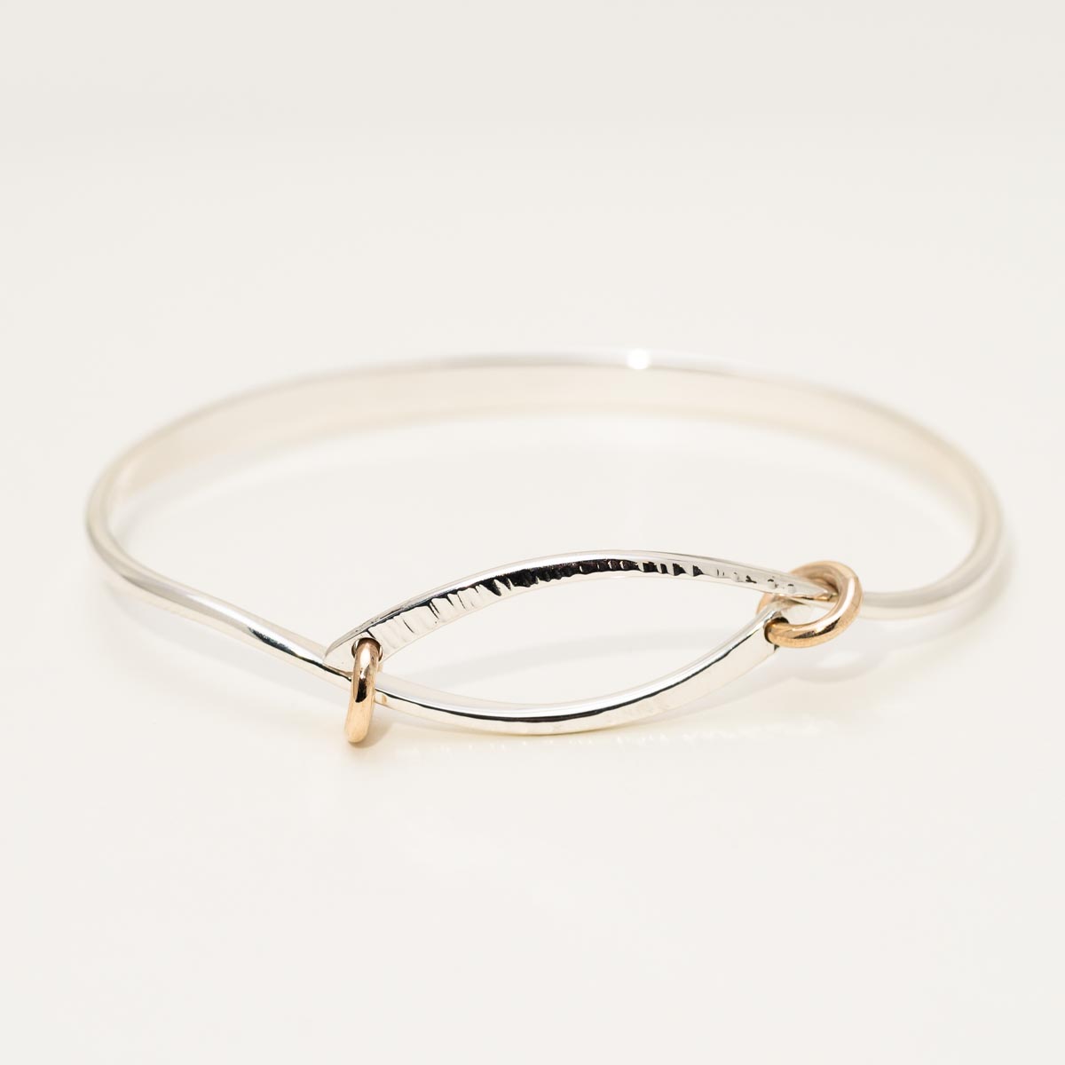 E.L. Designs Connection Bangle Bracelet in Sterling Silver and 14kt Yellow Gold