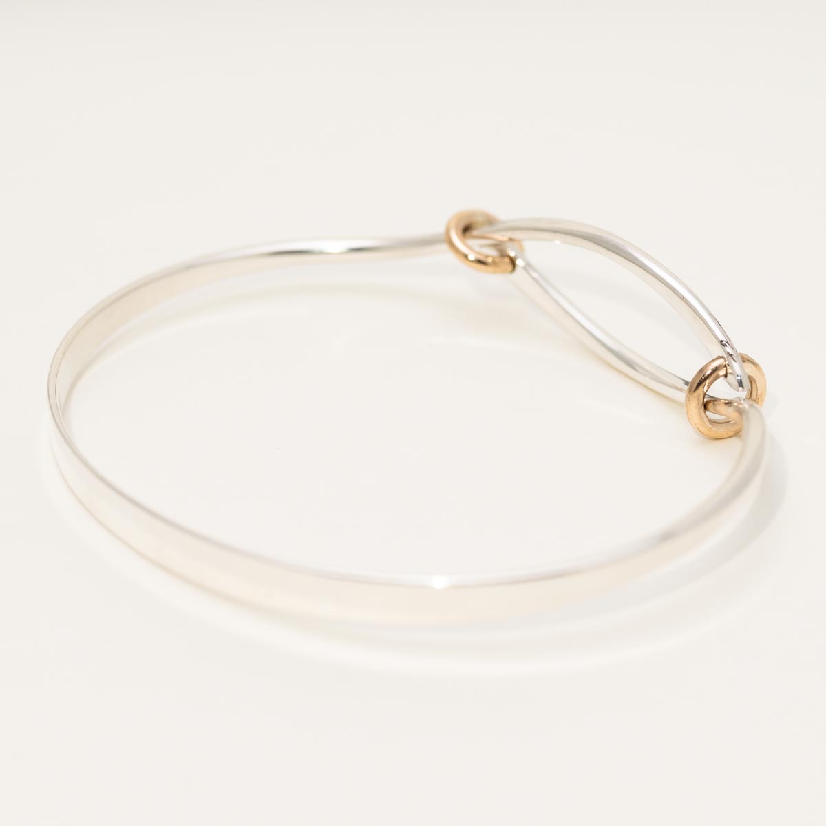 E.L. Designs Connection Bangle Bracelet in Sterling Silver and 14kt Yellow Gold